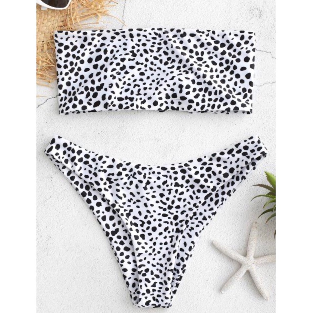 Zaful Back Lace Up Bikini Set - White M